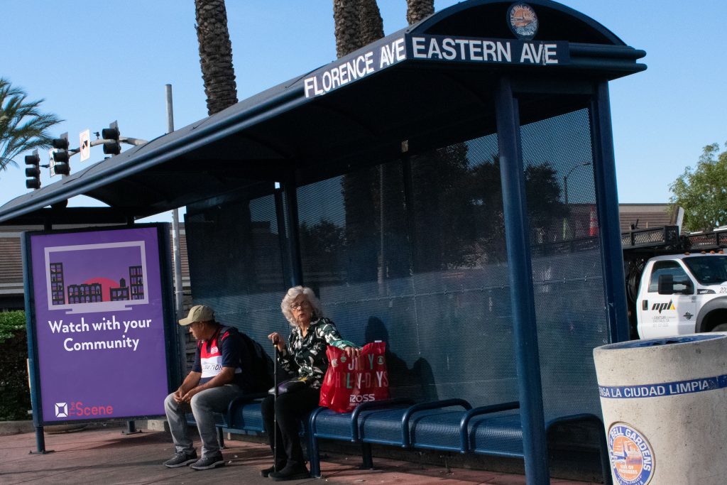 A Bus ad for The Scene at a protected bus stop